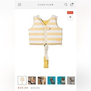 Sunny Life kids swim vest in Mustard Seagull